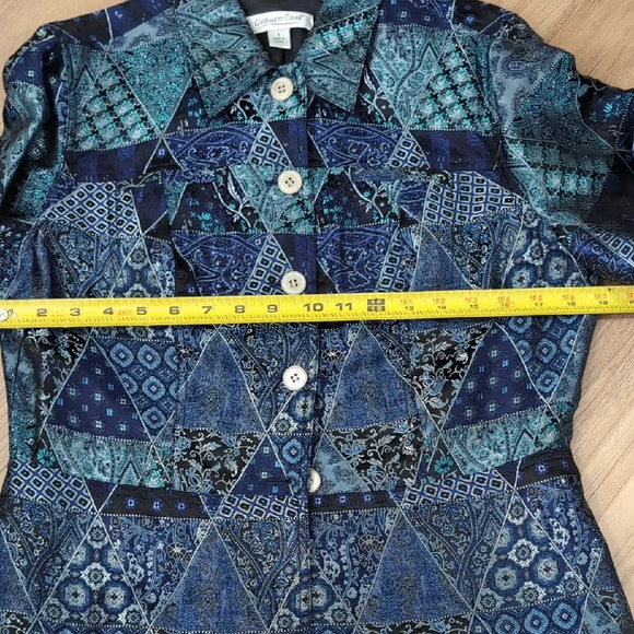 Coldwater Creek Blue Blazer with Intricate Floral Design - Picture 4 of 6